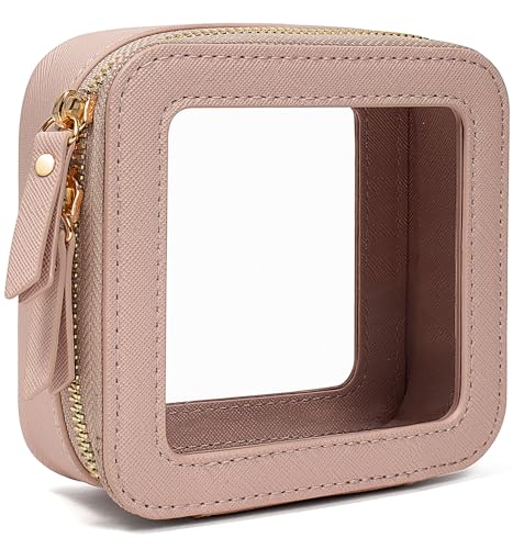 LETGO Clear Makeup Bags - TSA Approved Toiletry Bags with Zipper, Makeup Organizer for Carry-on Travel Essentials, Cosmetic Bags for Women & Men (Mini Nude) - Image 1