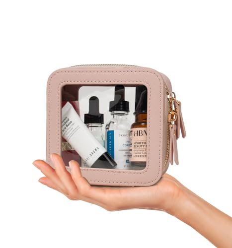 LETGO Clear Makeup Bags - TSA Approved Toiletry Bags with Zipper, Makeup Organizer for Carry-on Travel Essentials, Cosmetic Bags for Women & Men (Mini Nude) - Image 3