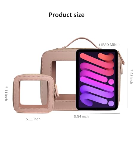 LETGO Clear Makeup Bags - TSA Approved Toiletry Bags with Zipper, Makeup Organizer for Carry-on Travel Essentials, Cosmetic Bags for Women & Men (Mini Nude) - Image 2
