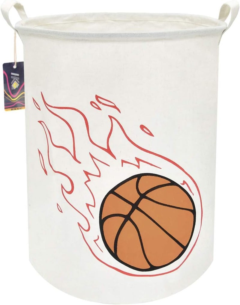 HKEC 19.7’’ Basketball Laundry Hamper, Dirty Clothes Hamper for Boys Room,Sports Laundry Basket,Toy Bins, Gift Baskets,Baby Nursery(Basketball) - Image 1