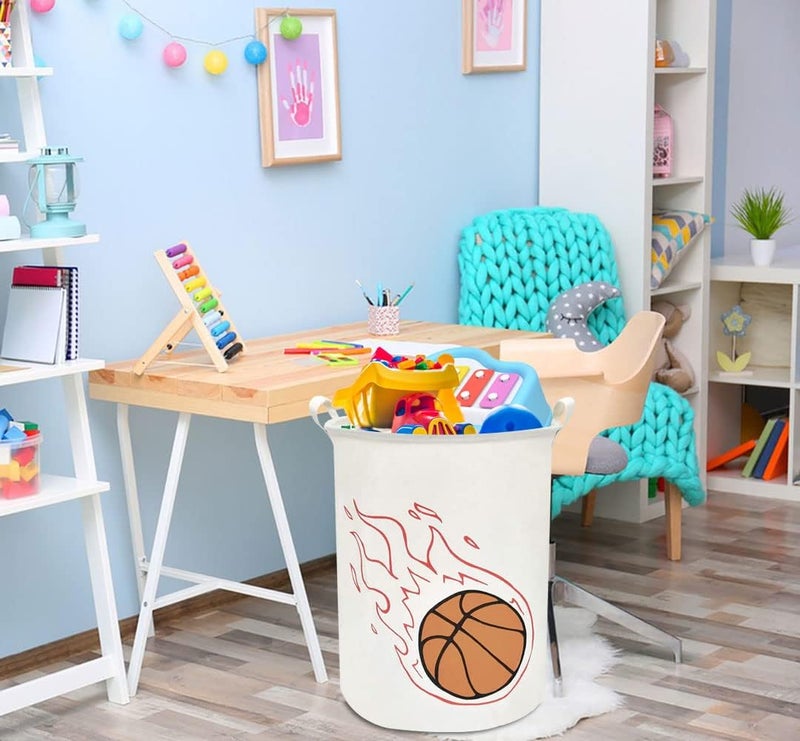 HKEC 19.7’’ Basketball Laundry Hamper, Dirty Clothes Hamper for Boys Room,Sports Laundry Basket,Toy Bins, Gift Baskets,Baby Nursery(Basketball) - Image 4