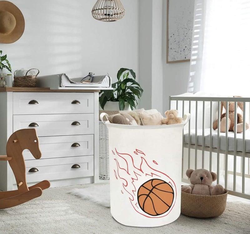 HKEC 19.7’’ Basketball Laundry Hamper, Dirty Clothes Hamper for Boys Room,Sports Laundry Basket,Toy Bins, Gift Baskets,Baby Nursery(Basketball) - Image 2