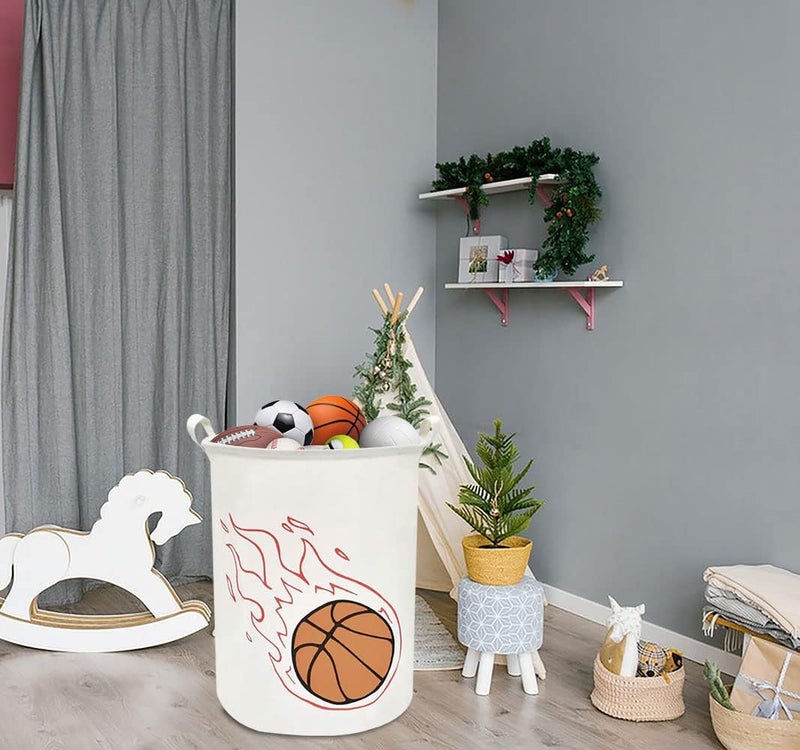 HKEC 19.7’’ Basketball Laundry Hamper, Dirty Clothes Hamper for Boys Room,Sports Laundry Basket,Toy Bins, Gift Baskets,Baby Nursery(Basketball) - Image 3