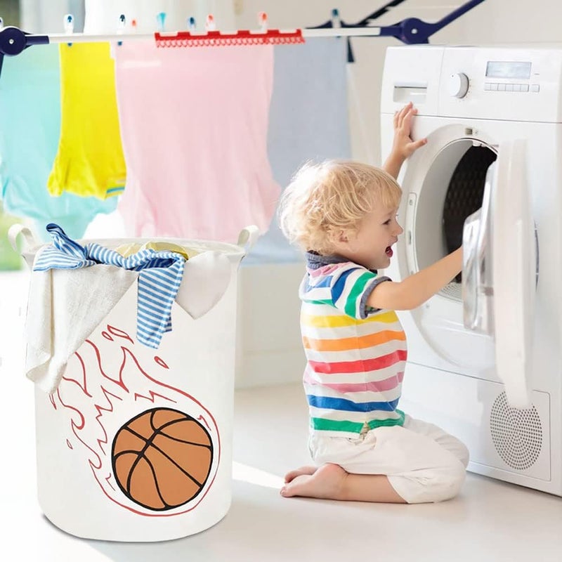 HKEC 19.7’’ Basketball Laundry Hamper, Dirty Clothes Hamper for Boys Room,Sports Laundry Basket,Toy Bins, Gift Baskets,Baby Nursery(Basketball) - Image 5