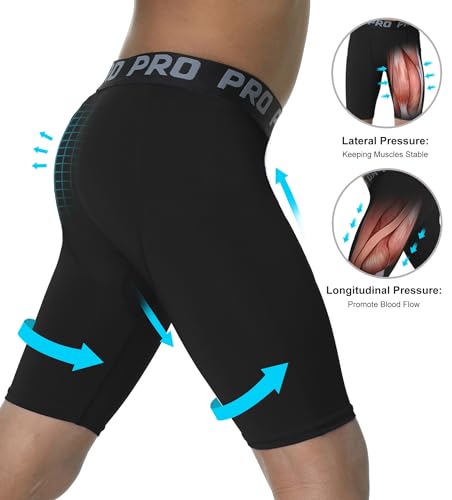 EXARUS Youth Boys Compression Shorts Performance Athletic Base Layers Underwear Running Sports Soccer 12Y - Image 2