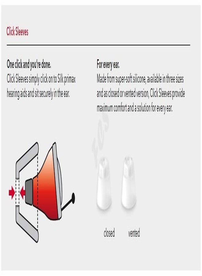 أف سي أس عبوة من 6 أغطية نقر من FCS لأجهزة السمع Siemens Signia Run/Prompt/Intuis Click (مغلق - متوسط)، رمادي - Image 5