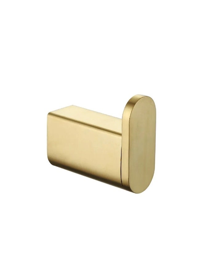 Wall Hook, Brushed Gold Finish, Drill Installation - Image 1