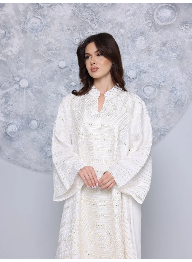 اكسا جلابية ملكية IK5025 ابيض