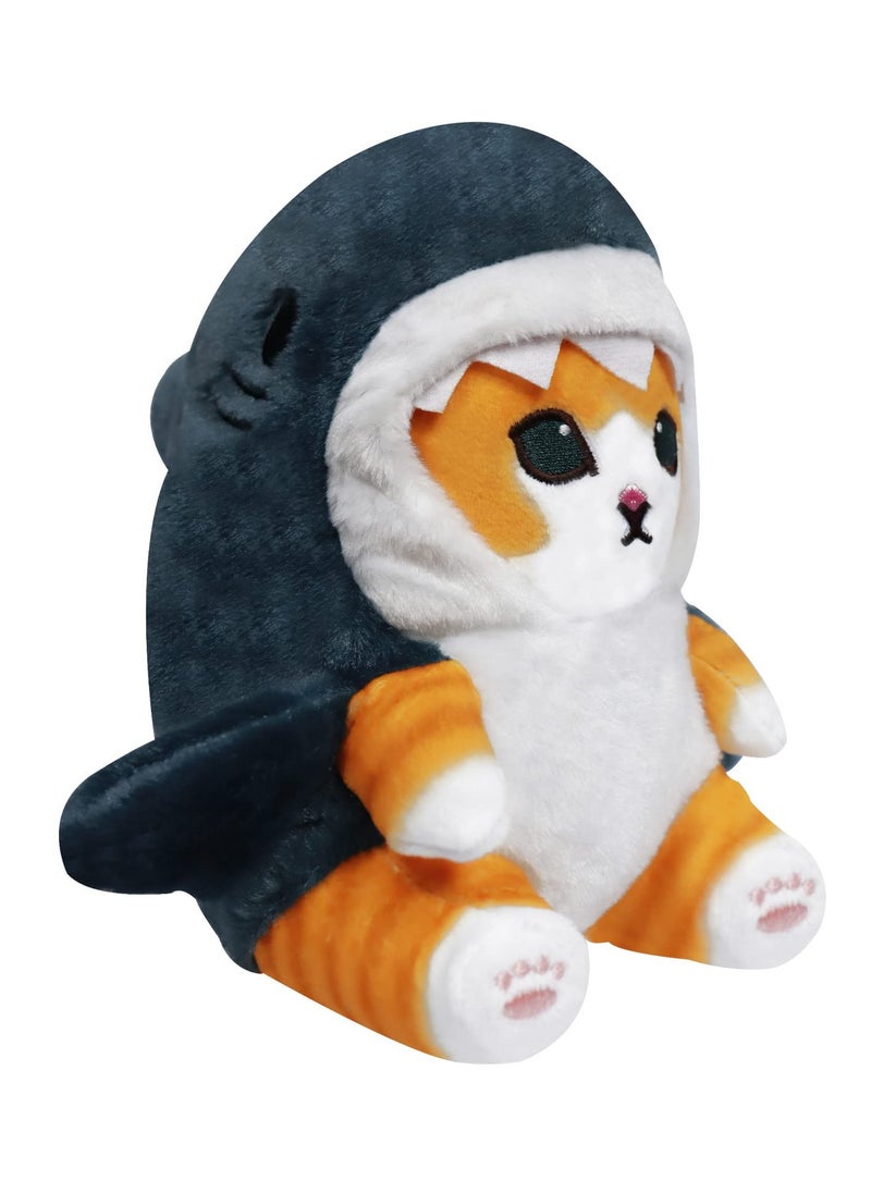 SYOSI Cute Shark Cat Plush Toy, 8 Inch Cat Shark Plush Doll, Stuffed Animal Soft Plush Pillow for Children Kids Girls, Birthday Gifts for Kids Boys  - Image 1