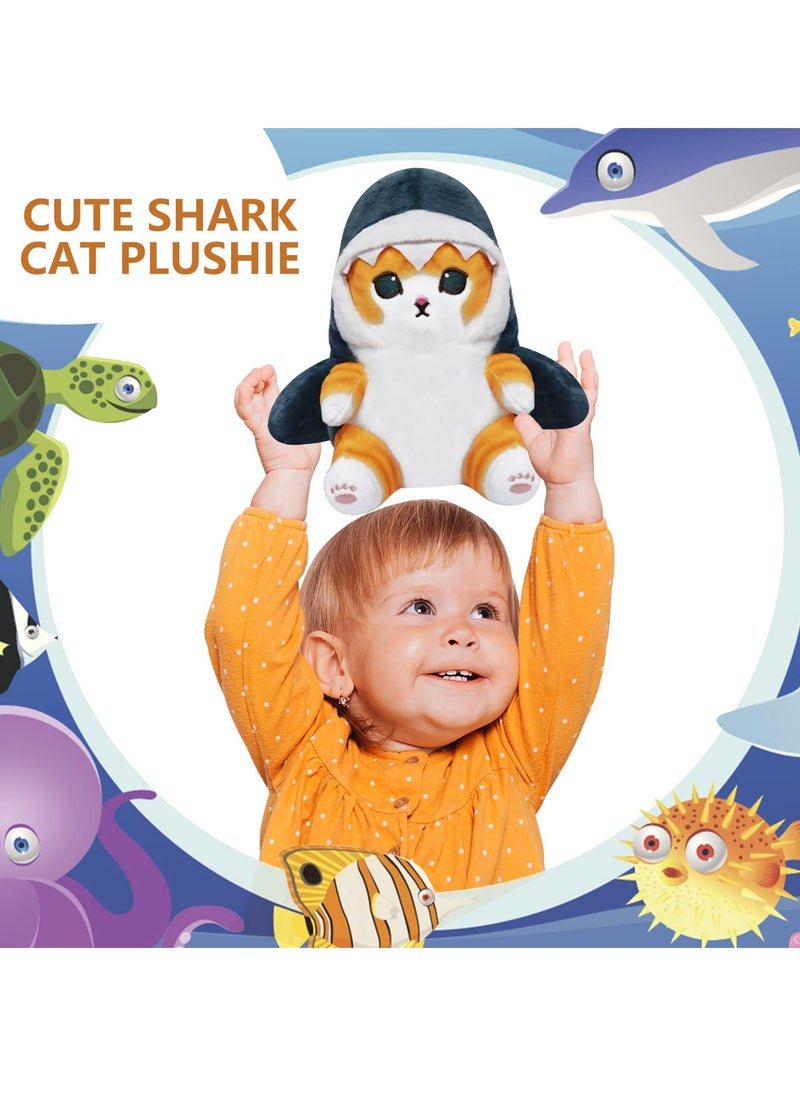 SYOSI Cute Shark Cat Plush Toy, 8 Inch Cat Shark Plush Doll, Stuffed Animal Soft Plush Pillow for Children Kids Girls, Birthday Gifts for Kids Boys  - Image 5