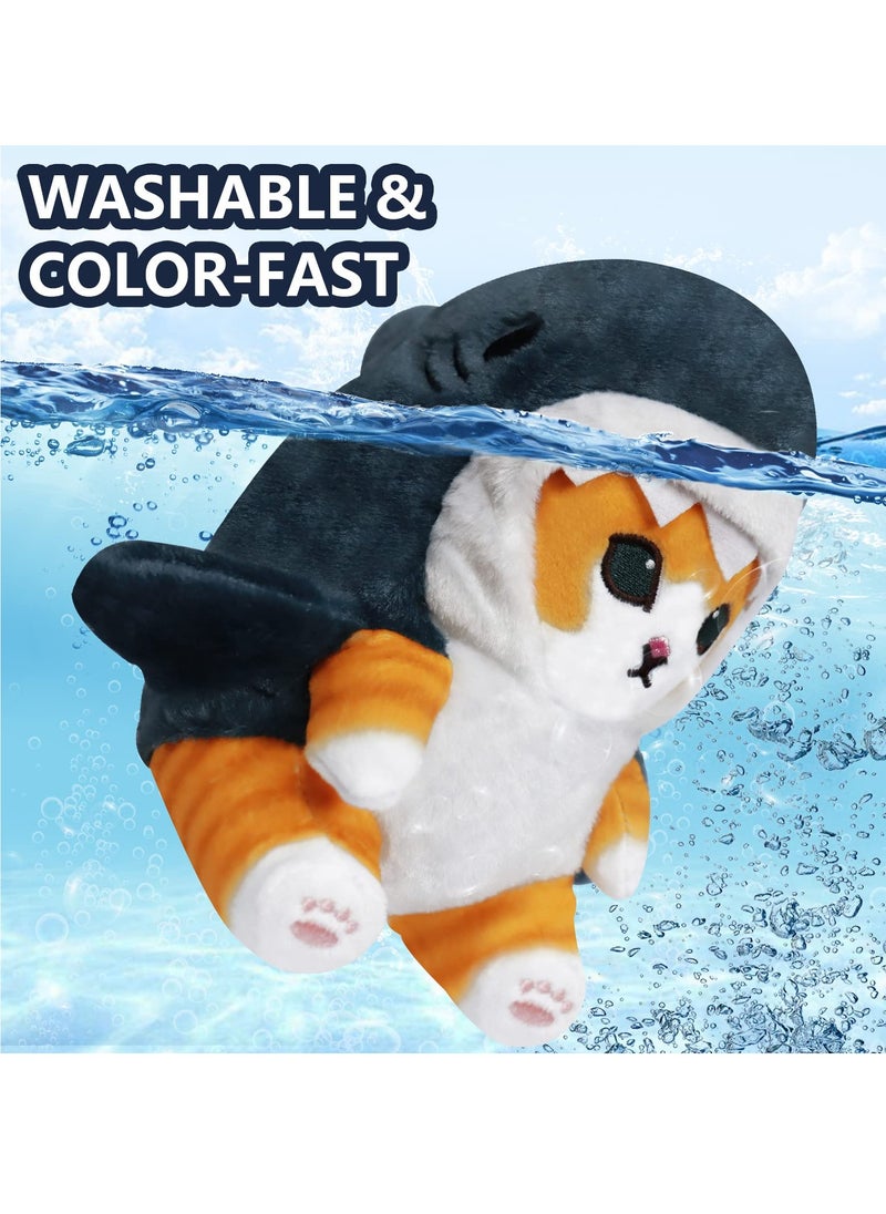 SYOSI Cute Shark Cat Plush Toy, 8 Inch Cat Shark Plush Doll, Stuffed Animal Soft Plush Pillow for Children Kids Girls, Birthday Gifts for Kids Boys  - Image 3