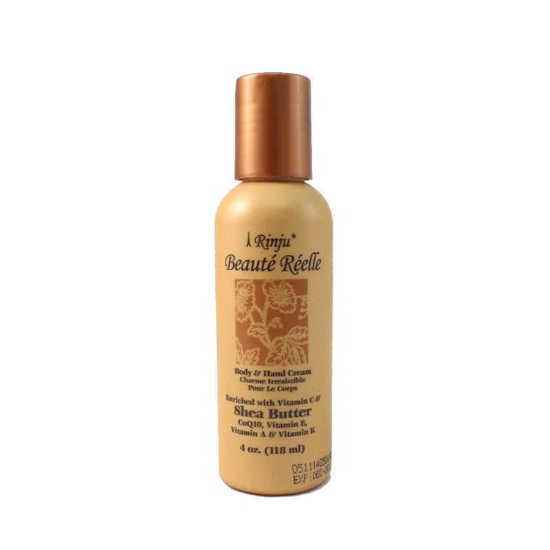 Rinju Body Hand Cream NonGreasy Cream for Women Men 4 Oz Shea Butter Cream for Extremely Dry Skin CoQ10 Vitamin E A K Moisturizer Soothes Caressed and Pampers Skin