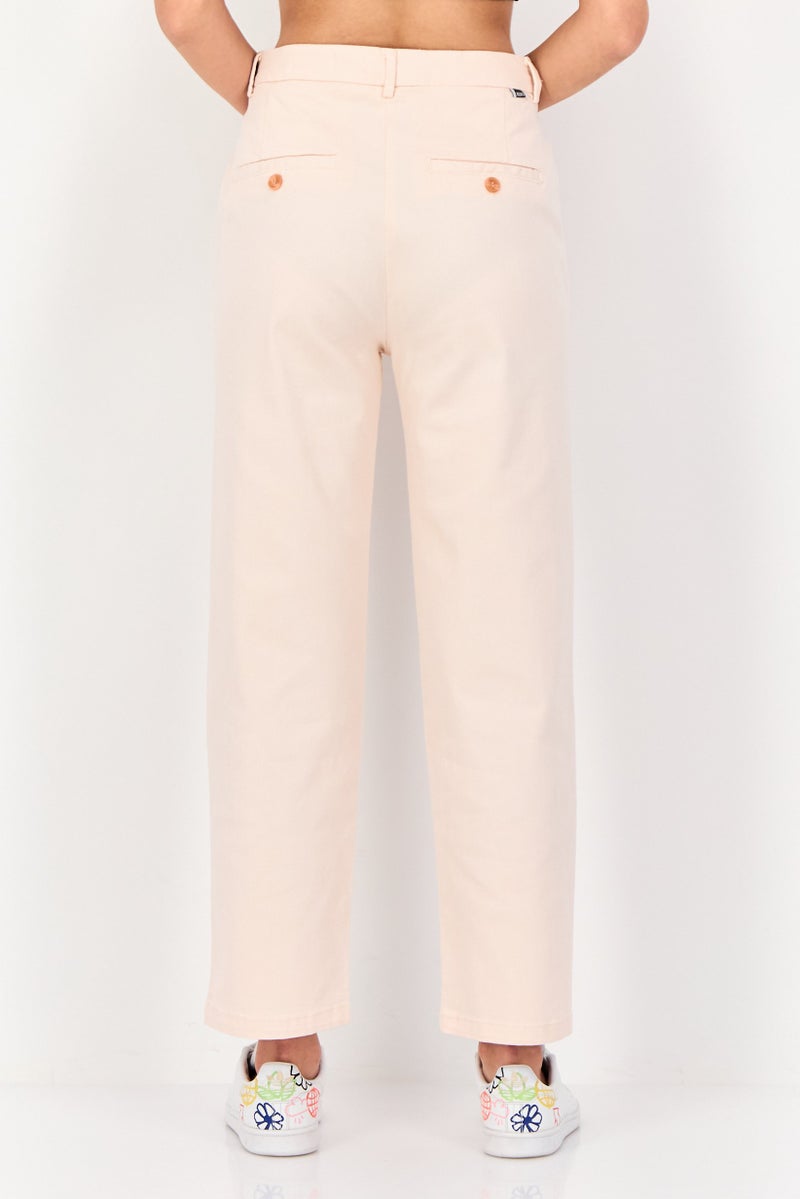 Reiko Women Regular Fit Solid Chino Pants, Pink - Image 4
