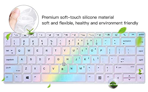imComor Keyboard Cover Skin for HP Elitebook 840 G5 G6 14" Notebook, HP Elitebook 745 G5 G6 14" & HP ZBook 14U G5 Keyboard Cover Protector Skin Accessories, Colorful Rainbow (NOT Fit EliteBook 840 845 G7 G8) - Image 4
