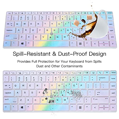 imComor Keyboard Cover Skin for HP Elitebook 840 G5 G6 14" Notebook, HP Elitebook 745 G5 G6 14" & HP ZBook 14U G5 Keyboard Cover Protector Skin Accessories, Colorful Rainbow (NOT Fit EliteBook 840 845 G7 G8) - Image 5
