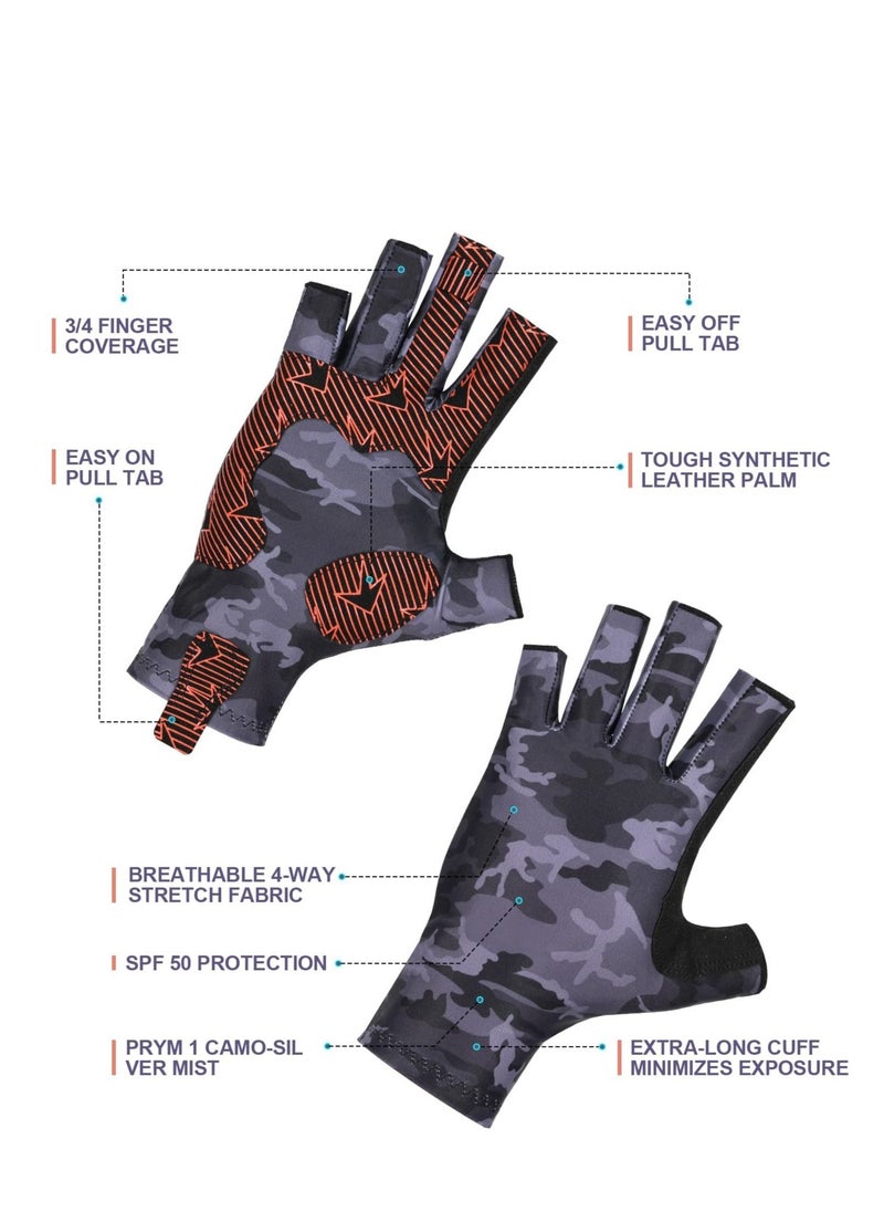 Excefore Camouflage Fishing Gloves, Fishing Gloves with Silicone, Pro Anti-Slip Sun Protection, Breathable Lightweight Fishing Archery Accessories Hunting Outdoors  - Image 3