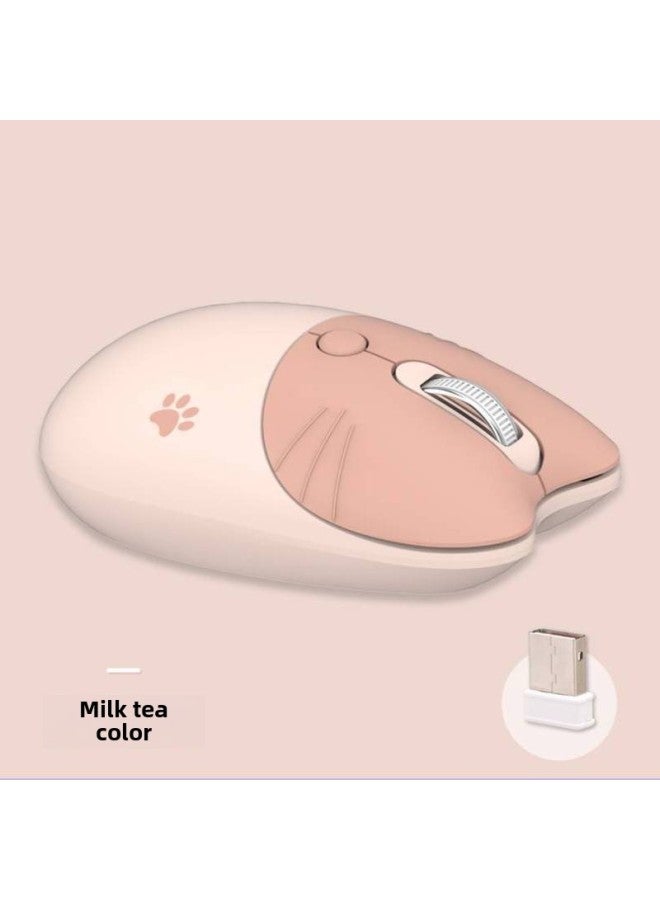 Ferris Hand M3 Wireless Mouse Girl Laptop Office Portable Unlimited Mouse Silent Cute Cute-Specifications:Milk Tea Wireless Version  - Image 1