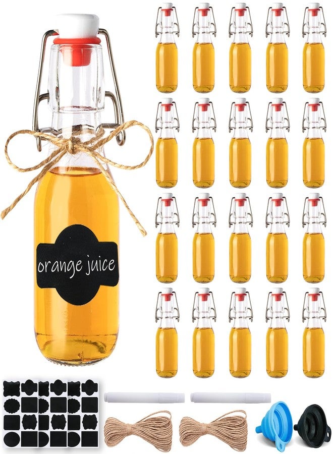 INFTYLE 20 Pack 4oz Swing Top Glass Bottles With Flip Airtight Lids for Home Brewing, Beverages, Oil, Vinegar, Water, Soda, Kefir, Limoncello, Homemade liquor, vanilla - Image 1