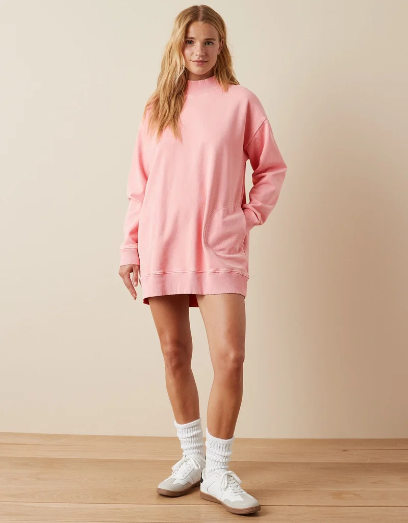 امريكان ايجل فستان ميني من الفليس بقبة عالية