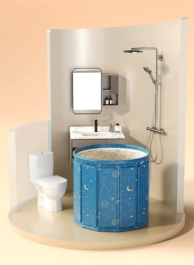 DUNISO Portable Collapsible Bathtub,Large Capacity Waterproof Bathing Bucket with Seat Cushion , Separate Family Bathroom SPA Massage Pool for Adults with Thermal Foam - Image 4