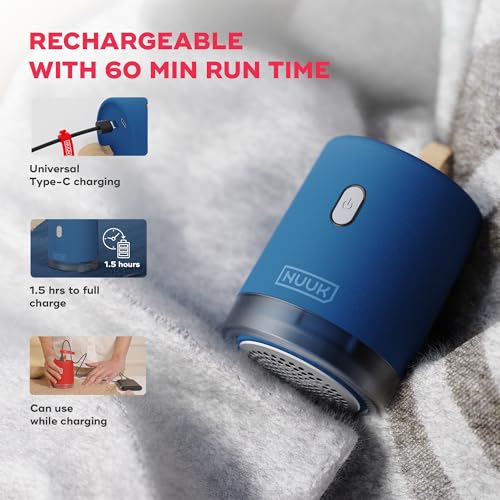 NUUK RIZZ Rechargeable Lint Remover for Clothes with FREE Storage Pouch | 2 Speed Modes For All Fabrics | 60 Min Runtime with Type-C Charging | Fabric Shaver for Woolen Sweaters, Shawls, Coats, Shirts - Image 5