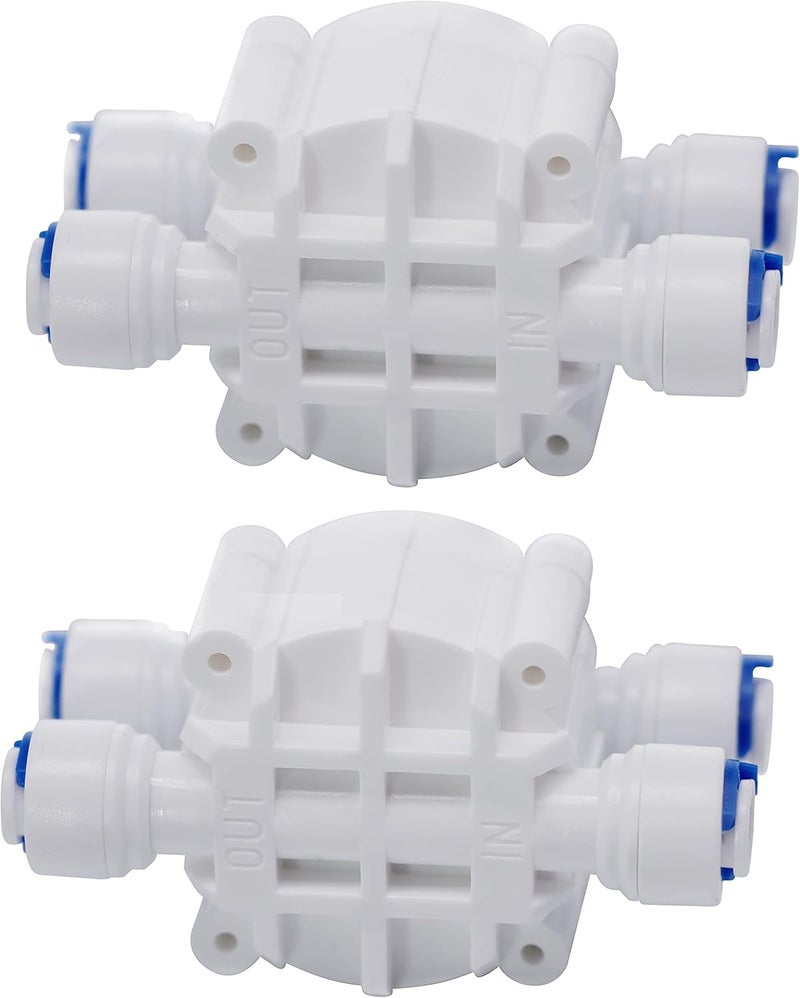 DIGITEN 1/4" Automatic Shut-Off Valve with Quick-Connect Fittings For RO Reverse Osmosis(Pack of 2) - Image 1