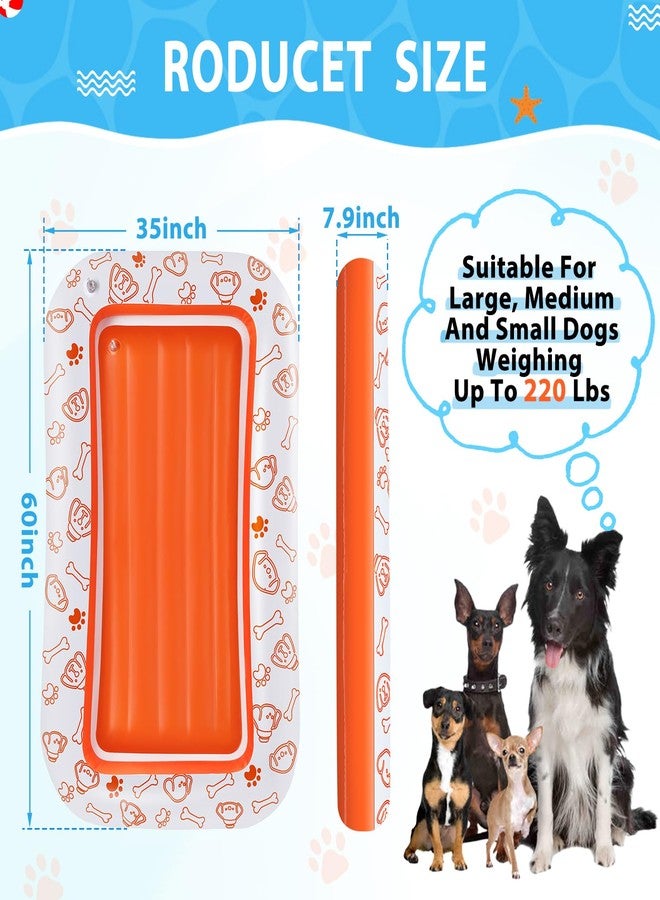 RGJ Inflatable Dog Pool Float, Dog Float Raft for Pool Lake River, Up to 220LB Dogs Floatie Boat Pet Float for Large Medium Small Dogs - Image 2