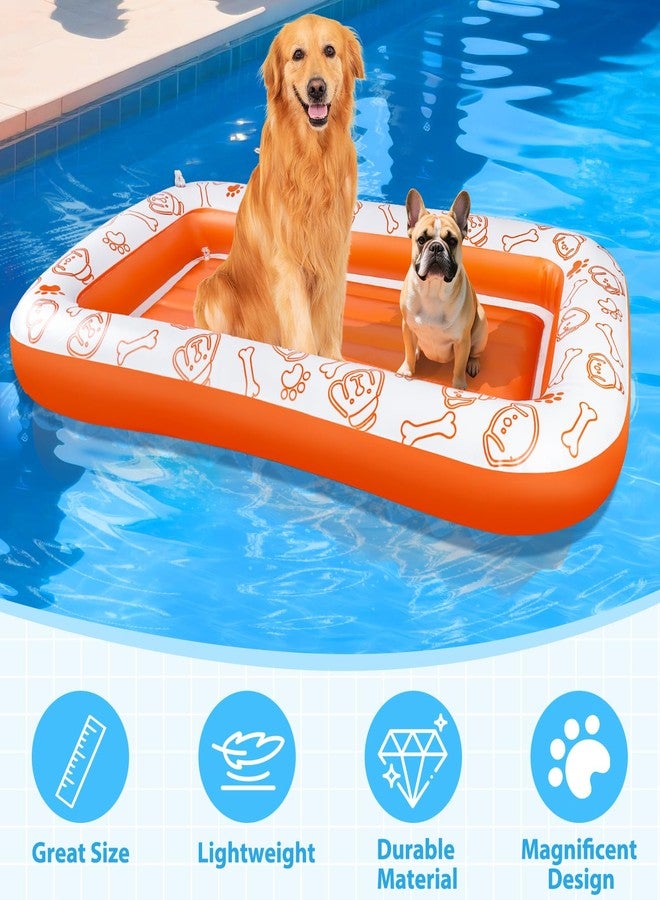 RGJ Inflatable Dog Pool Float, Dog Float Raft for Pool Lake River, Up to 220LB Dogs Floatie Boat Pet Float for Large Medium Small Dogs - Image 5