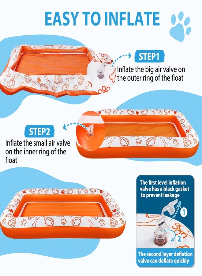 RGJ Inflatable Dog Pool Float, Dog Float Raft for Pool Lake River, Up to 220LB Dogs Floatie Boat Pet Float for Large Medium Small Dogs - Image 4