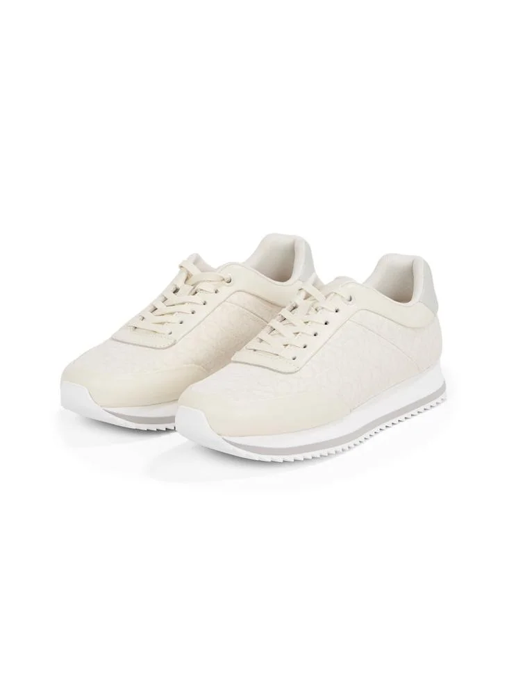 CALVIN KLEIN LACE UP JACQUARD RUNNER TRAINERS