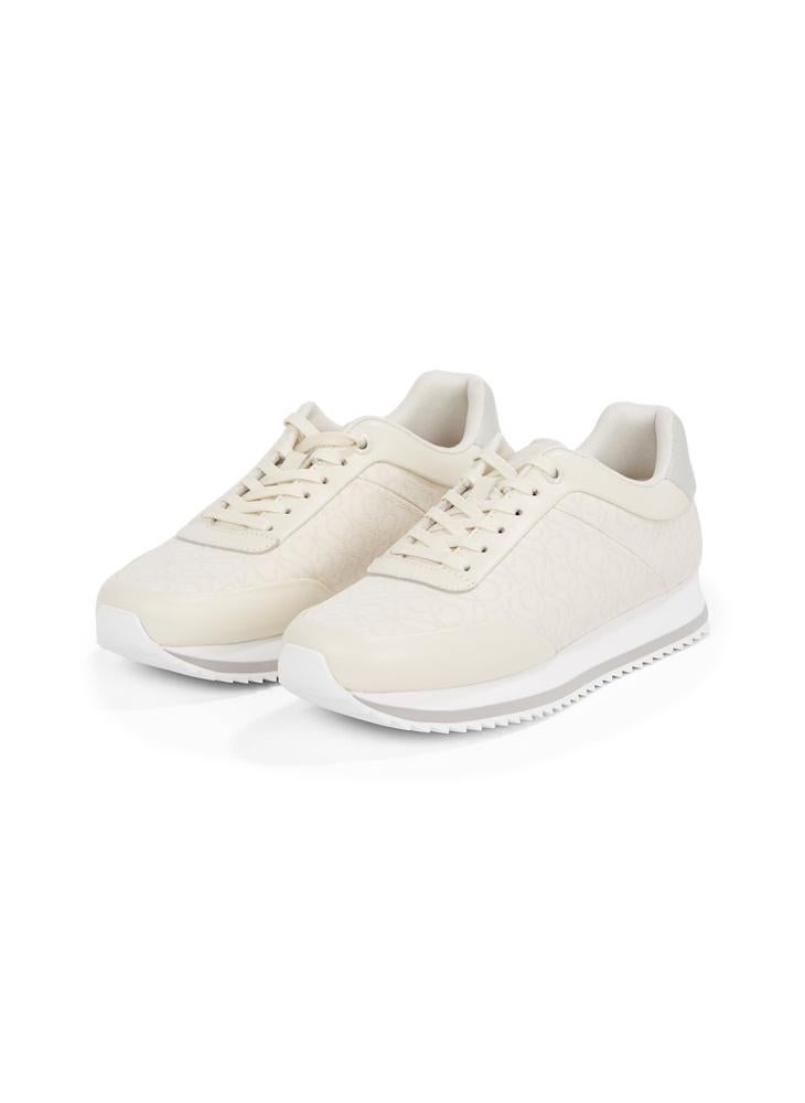 CALVIN KLEIN LACE UP JACQUARD RUNNER TRAINERS  - Image 4