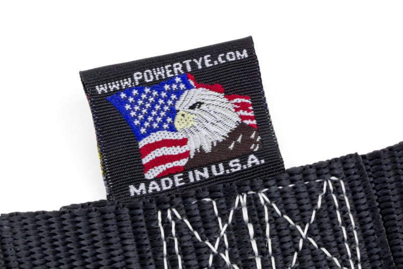 PowerTye 2in x 12 ft Cam Buckle Tie Down Made in USA with Heavy-Duty Latch Hooks - 600 lb. WLL / 1,800 Breaking Strength - Black (Pair) - Image 4