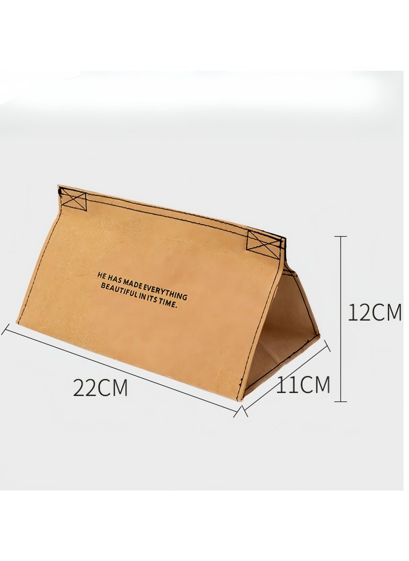 DRAVEN - GG - Desktop Tissue Box Cover Kraft Paper Creative Simplicity Napkin Holder Pumping Paper Case Dispenser for Home Office Washable Durable - Image 1