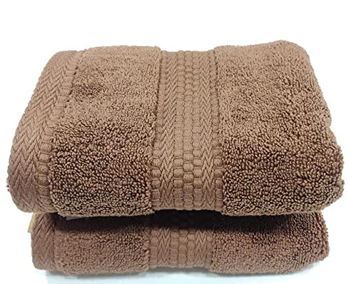 Bombay Dyeing Ultrx Zero Twist Plain 2 Piece Cotton Hand Towel (Brown) - Image 2