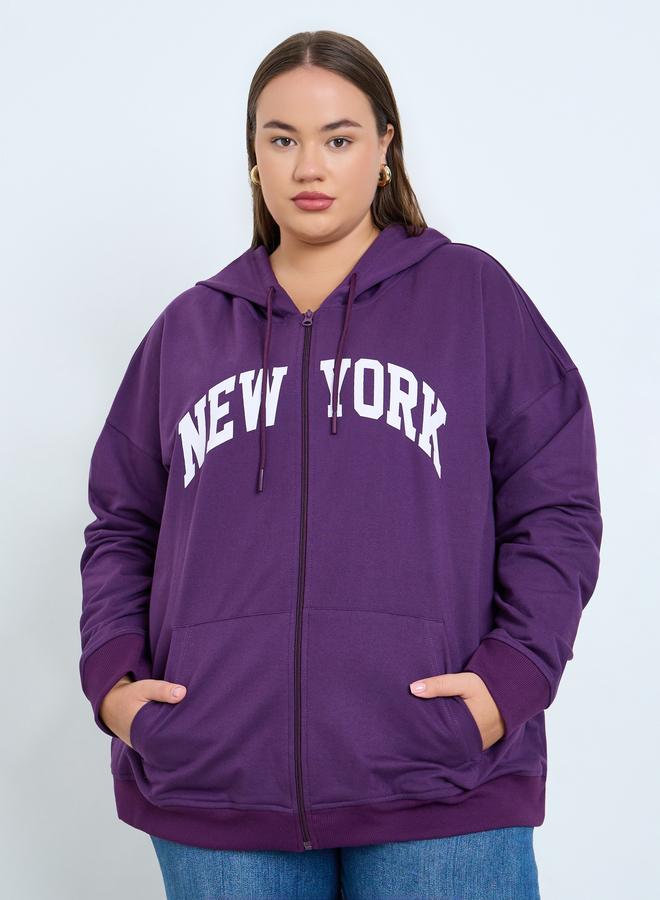 ستايلي هودي طويل واسع بمقاس كبير ونصف سحَّاب غلق - Image 3