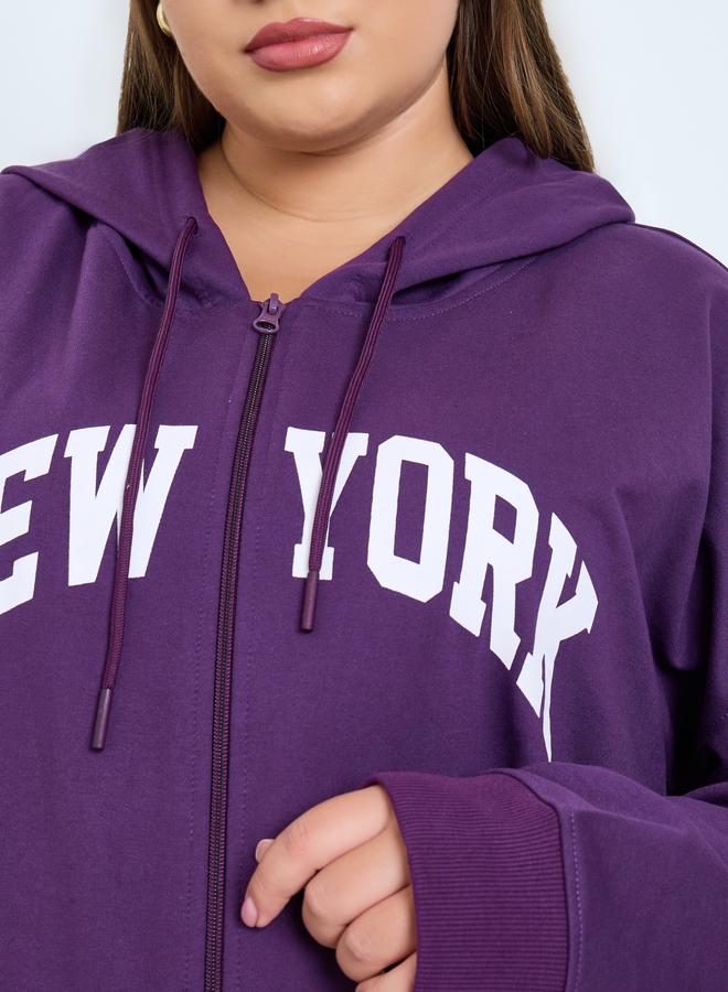 ستايلي هودي طويل واسع بمقاس كبير ونصف سحَّاب غلق - Image 4