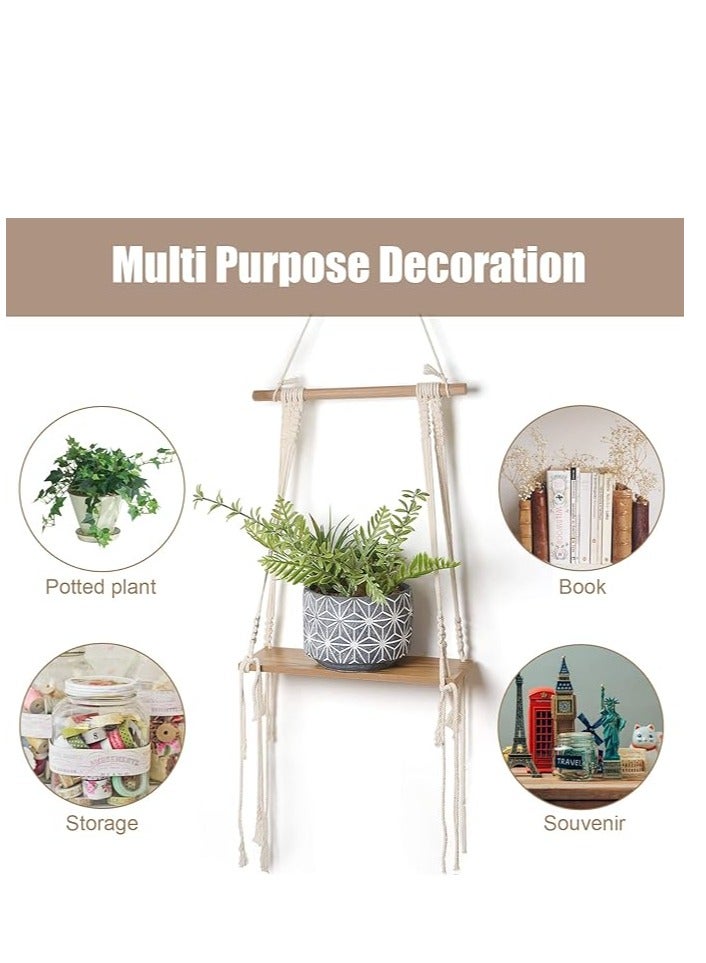 انتيكيانو رف حائط خشبي مصنوعة يدويا لنمط بوهيمي - Image 5