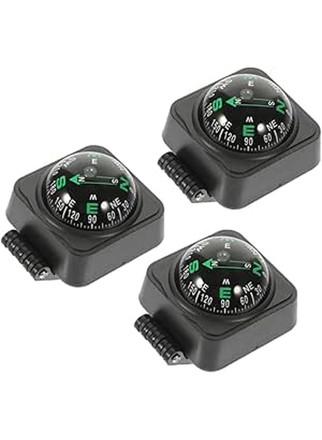 3 Pcs Adjustable Car Dashboard Compass Ball High Accuracy Navigation Vehicle Mount Compass For Auto Boat Motorcycle Outdoor Driving - Image 1