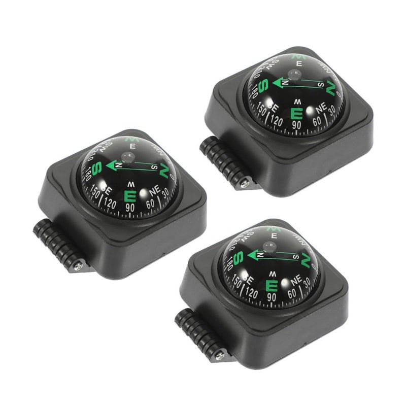 3 Pcs Adjustable Car Dashboard Compass Ball High Accuracy Navigation Vehicle Mount Compass For Auto Boat Motorcycle Outdoor Driving - Image 2