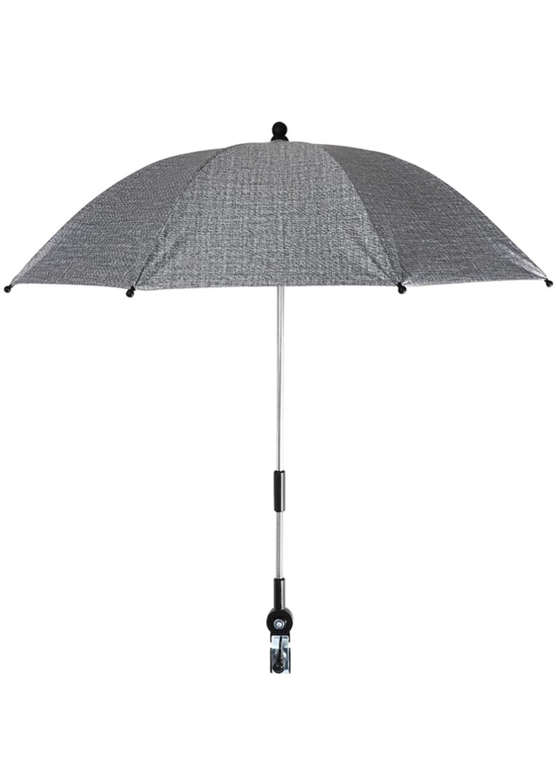KASTWAVE - Baby Stroller Umbrella - Wheelchair Pushchair Parasol with UV Rays and Rain Sun Shade Cover. Clamp-On Rain Canopy for Wheelchair, Pushchair, Baby Stroller, and Bleacher (85cm,Grey) - Image 1
