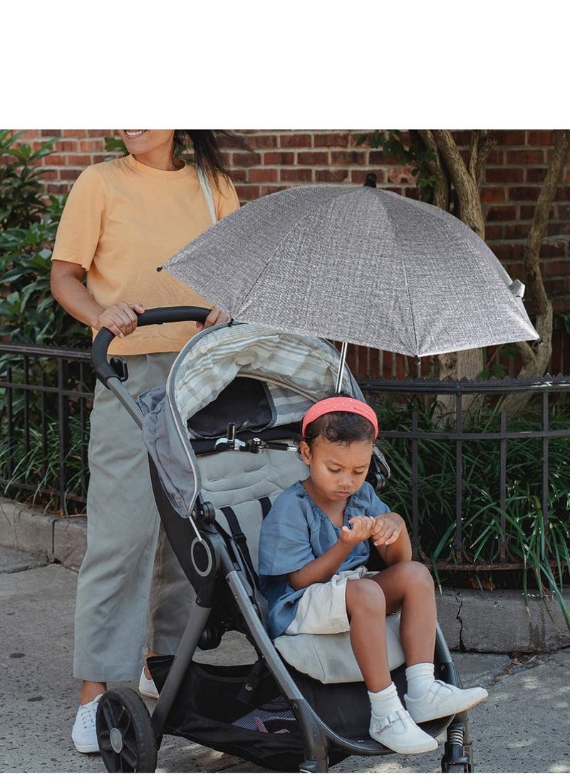 KASTWAVE - Baby Stroller Umbrella - Wheelchair Pushchair Parasol with UV Rays and Rain Sun Shade Cover. Clamp-On Rain Canopy for Wheelchair, Pushchair, Baby Stroller, and Bleacher (85cm,Grey) - Image 1