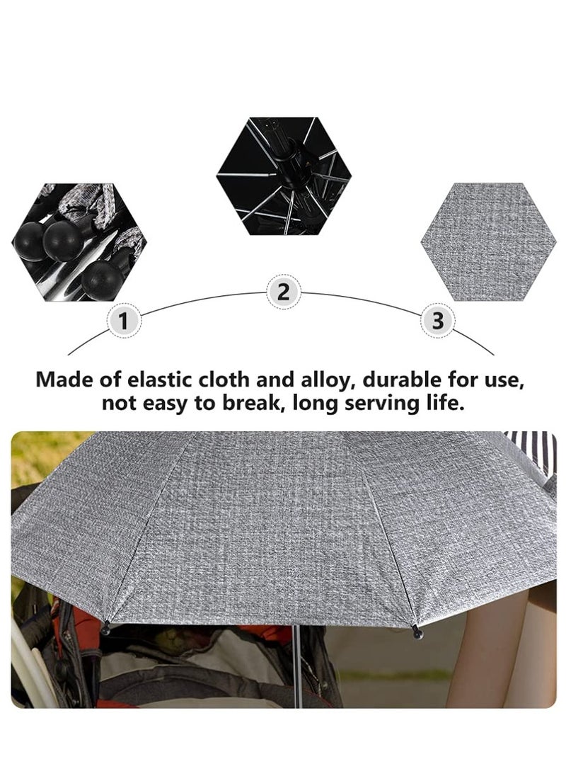 KASTWAVE - Baby Stroller Umbrella - Wheelchair Pushchair Parasol with UV Rays and Rain Sun Shade Cover. Clamp-On Rain Canopy for Wheelchair, Pushchair, Baby Stroller, and Bleacher (85cm,Grey) - Image 1