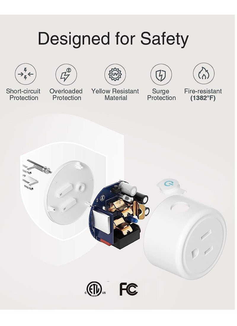 Ghome - GHome Smart Mini Smart Plug, 2.4G Wi-Fi Outlet Socket Compatible with Alexa and Google Home Smart Life, APP Control with Timer Schedule Function, No Hub Required - Image 1
