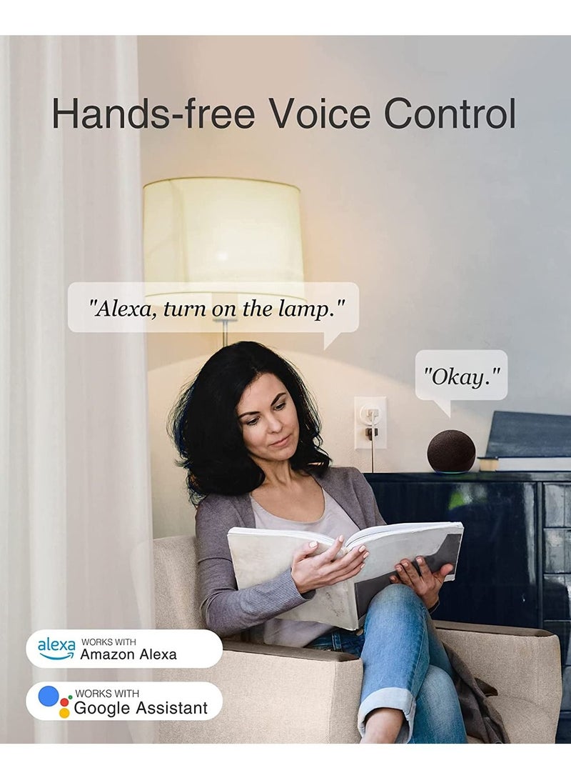 Ghome - GHome Smart Mini Smart Plug, 2.4G Wi-Fi Outlet Socket Compatible with Alexa and Google Home Smart Life, APP Control with Timer Schedule Function, No Hub Required - Image 1