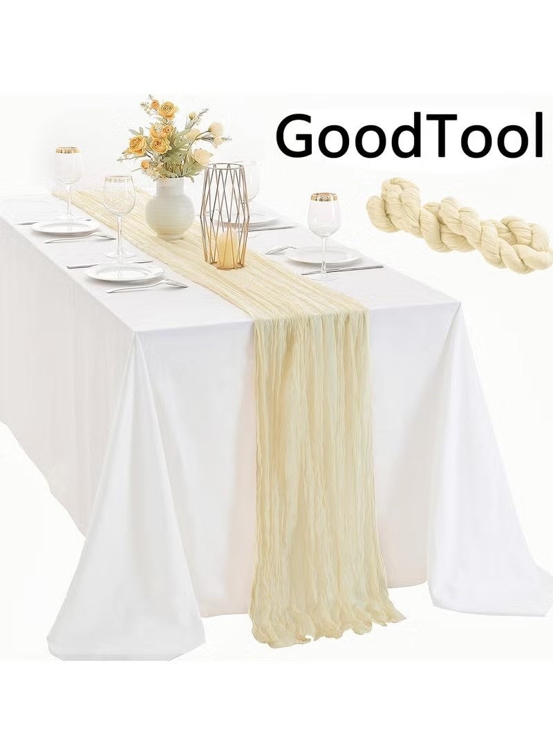 Crumpled Gauze Table Runner, Suitable For Wedding Decoration Holiday Party Reception Decoration, 90cm*400cm - Image 3