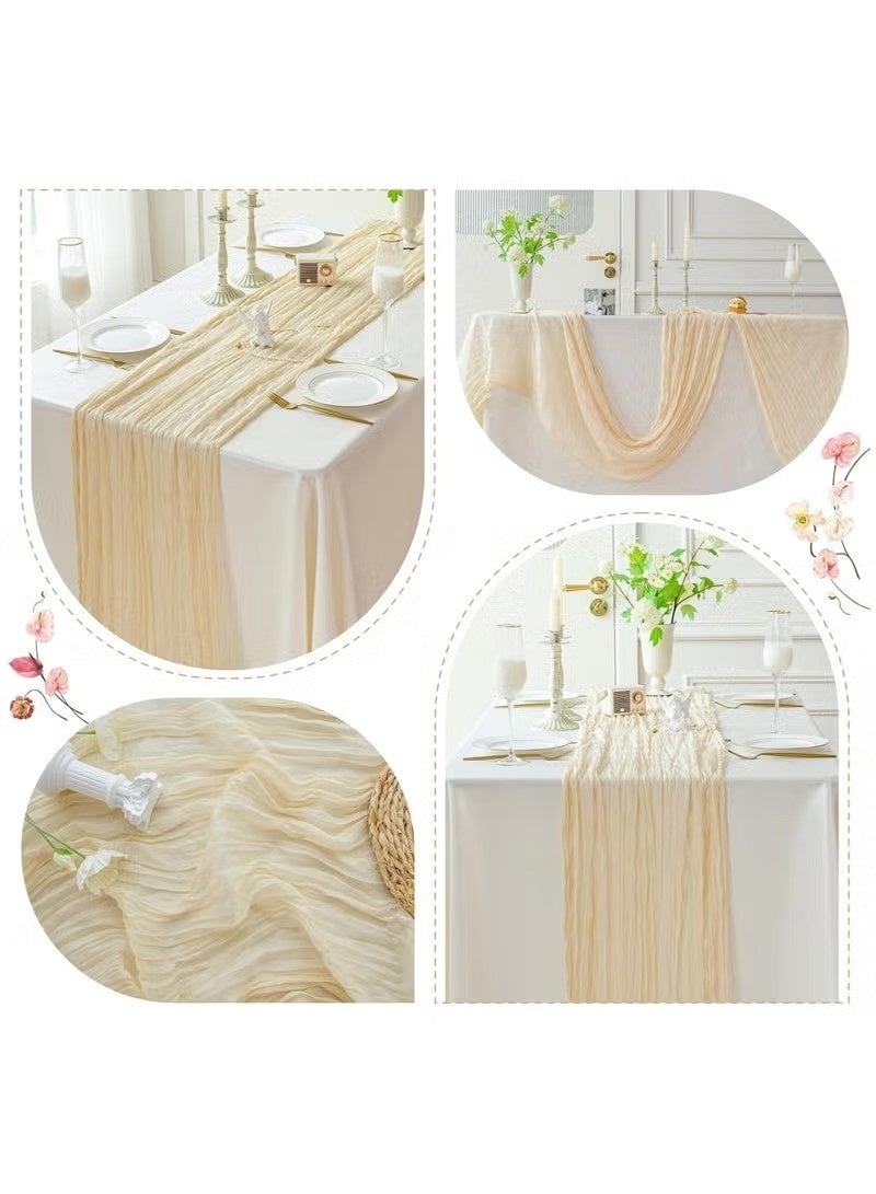 Crumpled Gauze Table Runner, Suitable For Wedding Decoration Holiday Party Reception Decoration, 90cm*400cm - Image 5