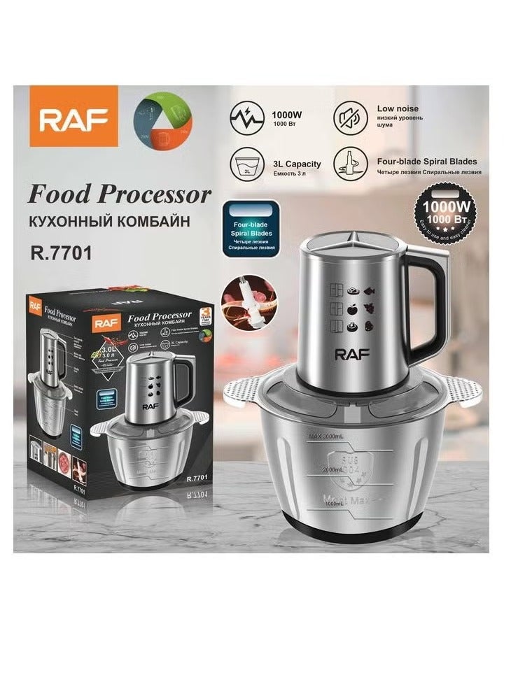 آر إيه أف كبة RAF R.7701 – سعة 3 لتر – قوة 1000 وات – ستانلس ستيل – سرعتان