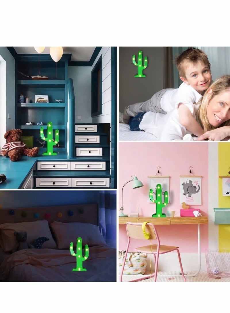 KASTWAVE LED Cactus Light, 2 Pcs LED Night Light, Cute Table Night Lamp Cactus Decorations - Image 3