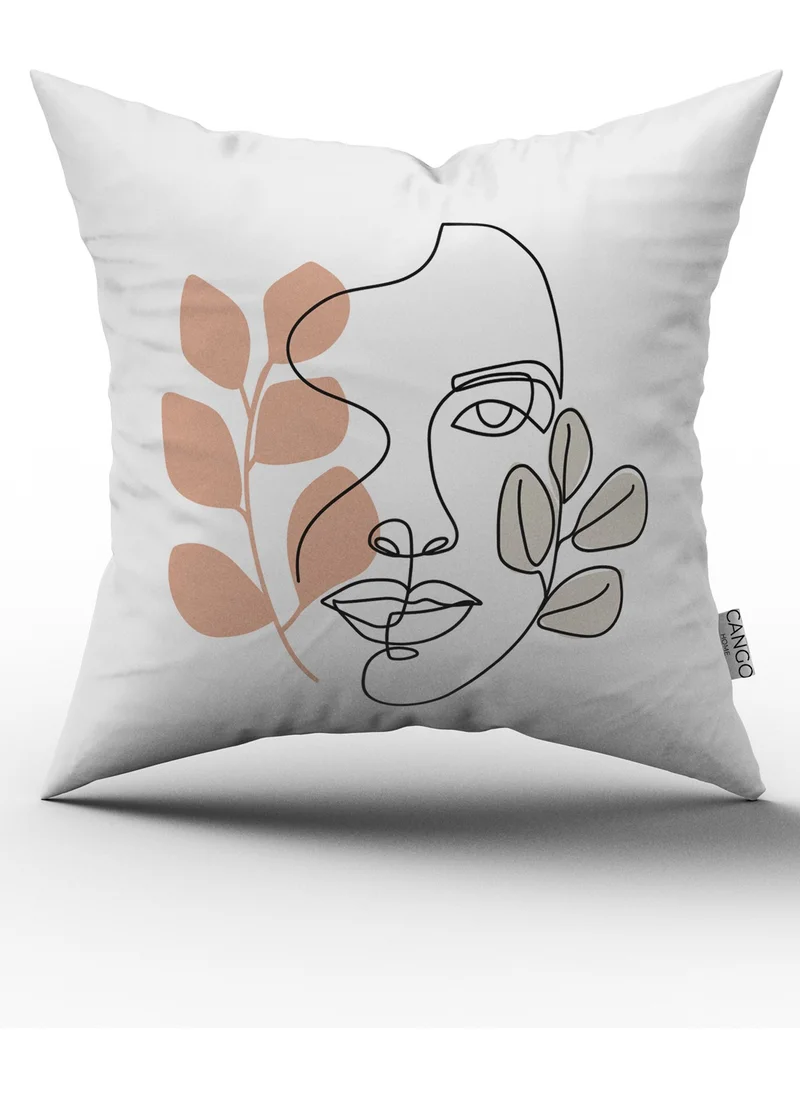 Cango Home White Black Modern Silhouette Figure Patterned Digital Print Throw Pillow Pillow Case CGH522