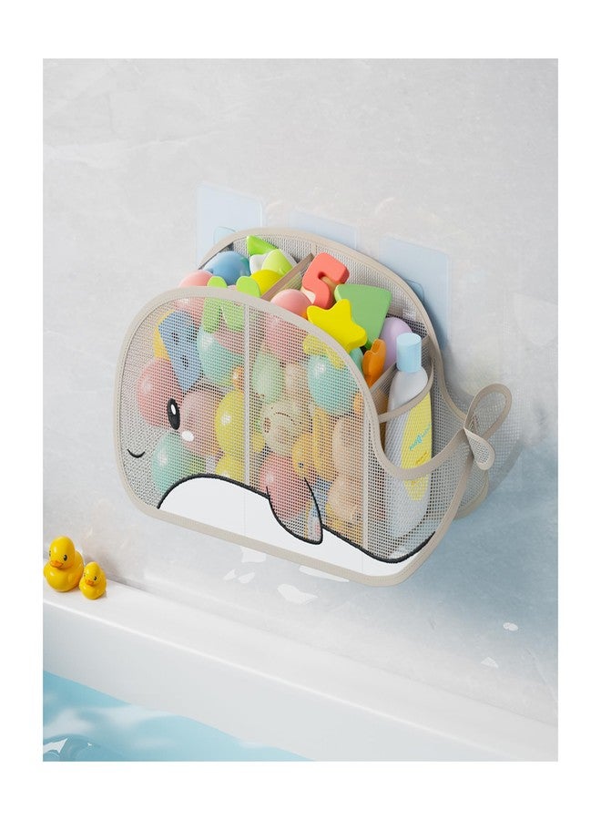 Austion Quick-Drying Baby Bath tub Toy Organizer Storage for Bathroom, Large-Capacity mesh Bath Toy Holder for Bathtub, Convenient for Quick Access, Whale-Shaped Design (Gray) - Image 1